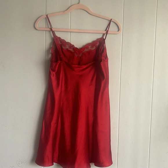 Victoria's Secret Red Lace Slip Dress Lingerie-size Medium - Picture 6 of 7